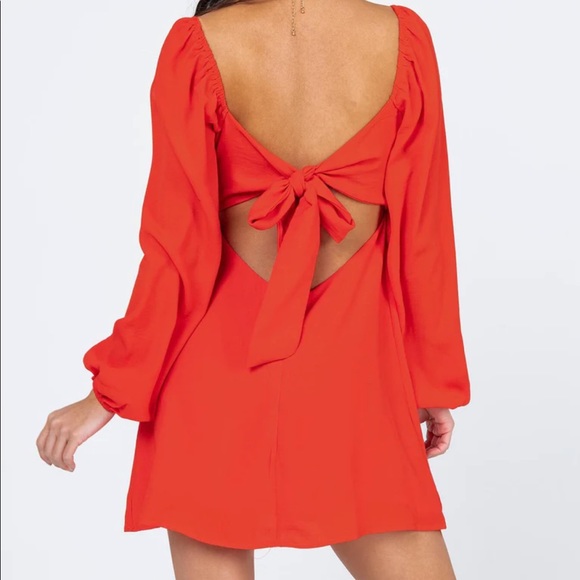 Princess Polly Womens Size 12 Yolanda puff sleeve red mini dress - Picture 2 of 11